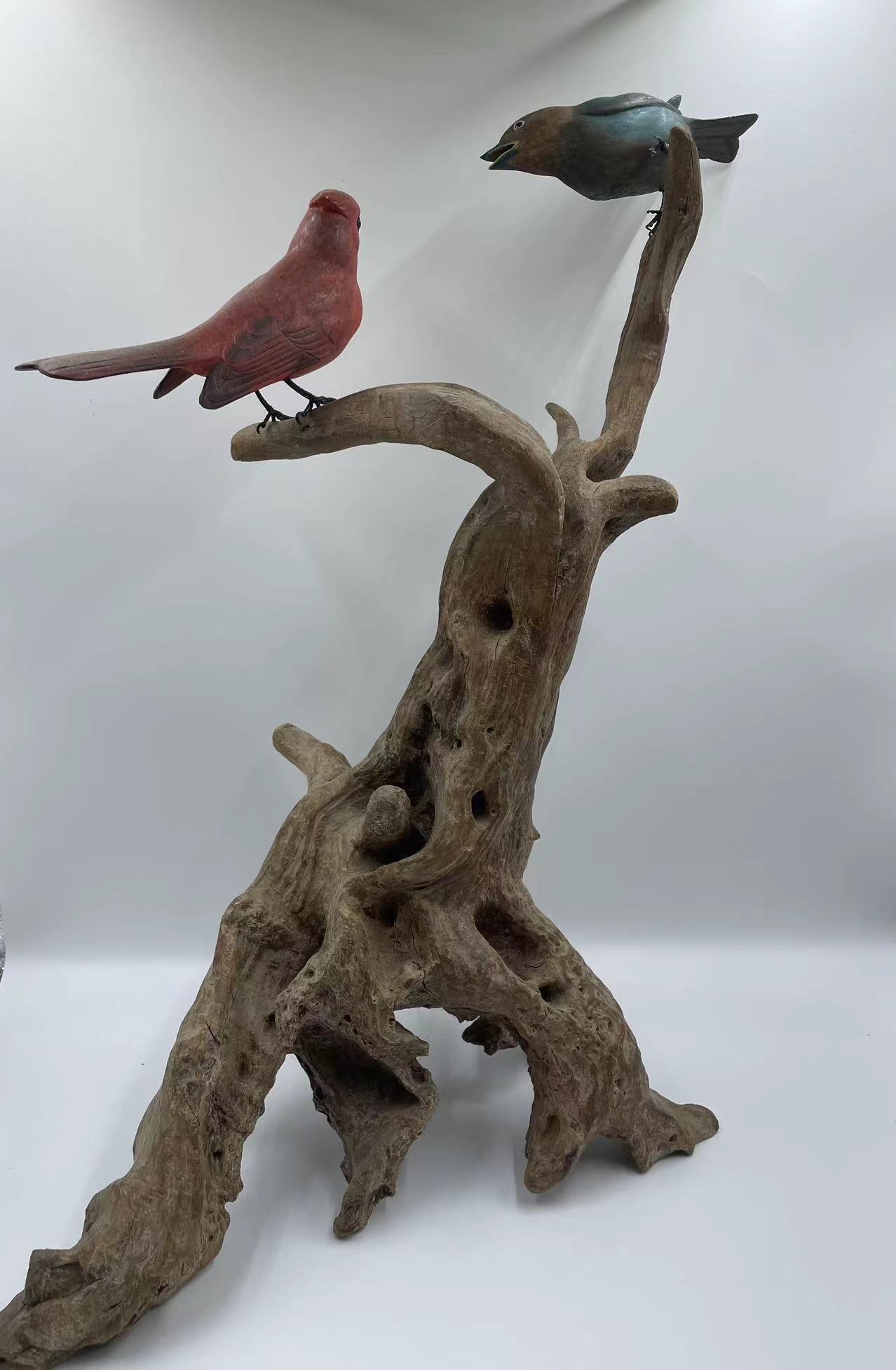 Brown Headed Cowbird and Cardinal