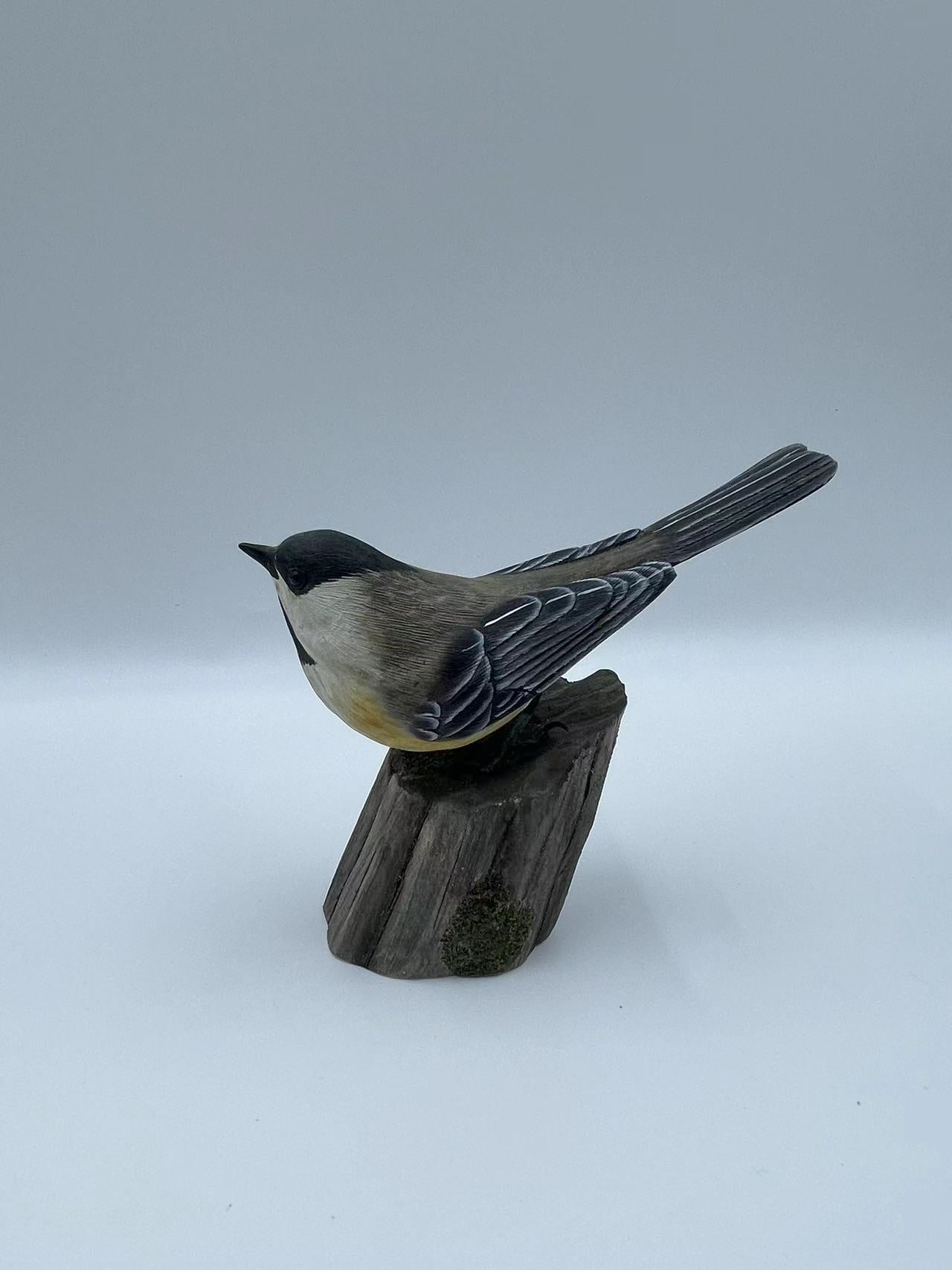 Blacked Capped Chickadee Wood Carving