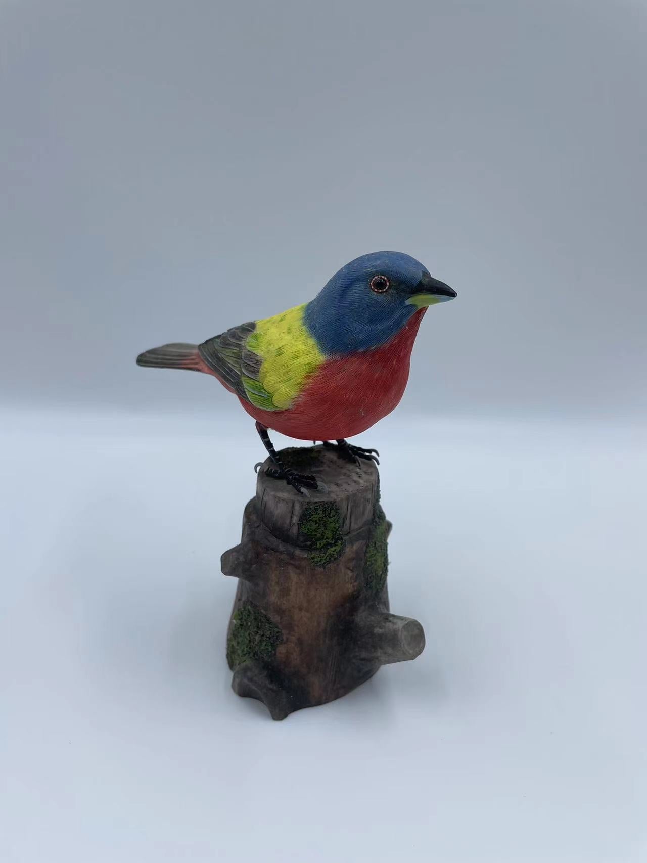 Handmade Painted Hunting Orig Wooden Sculpture