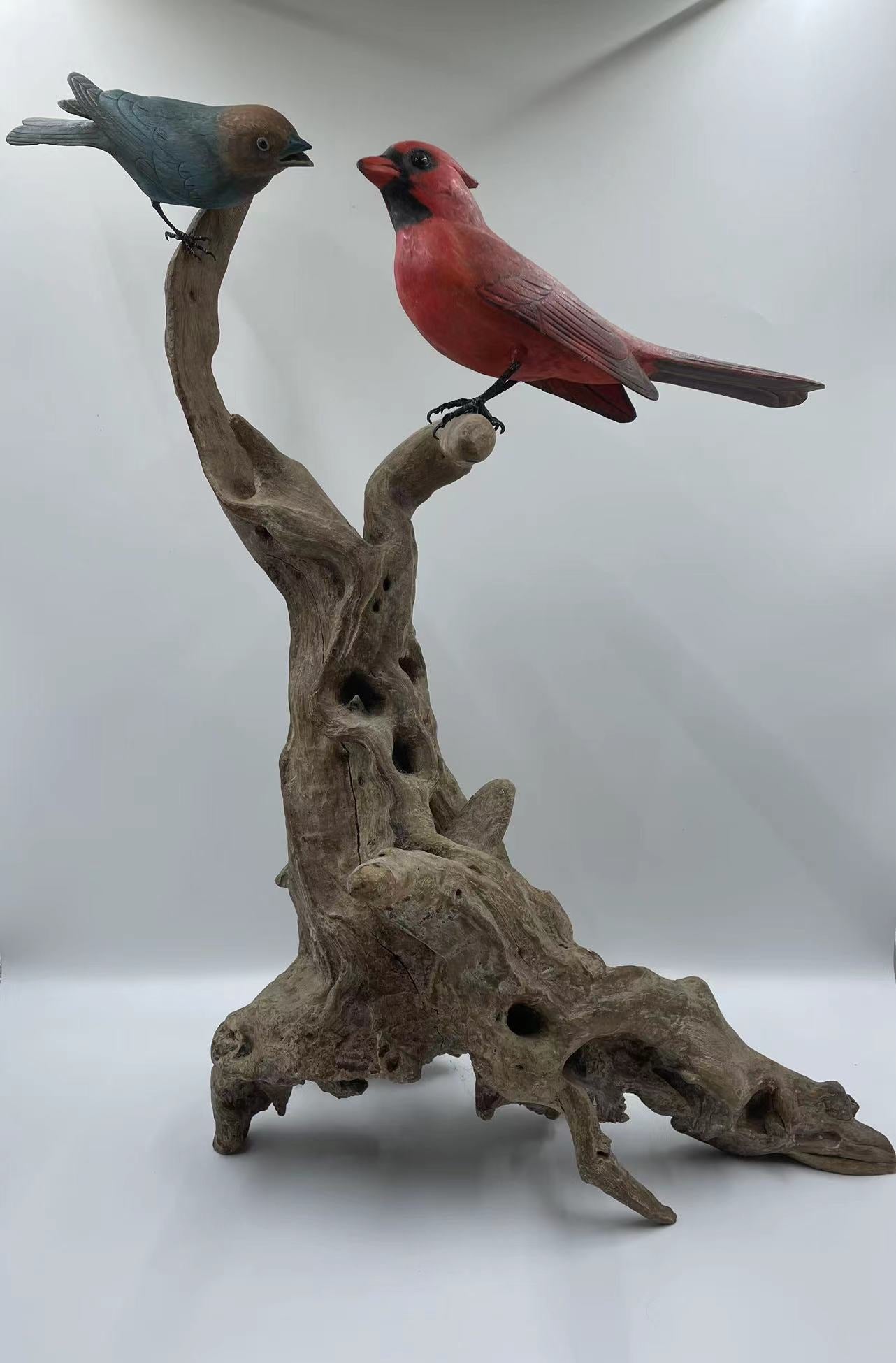 Brown Headed Cowbird and Cardinal