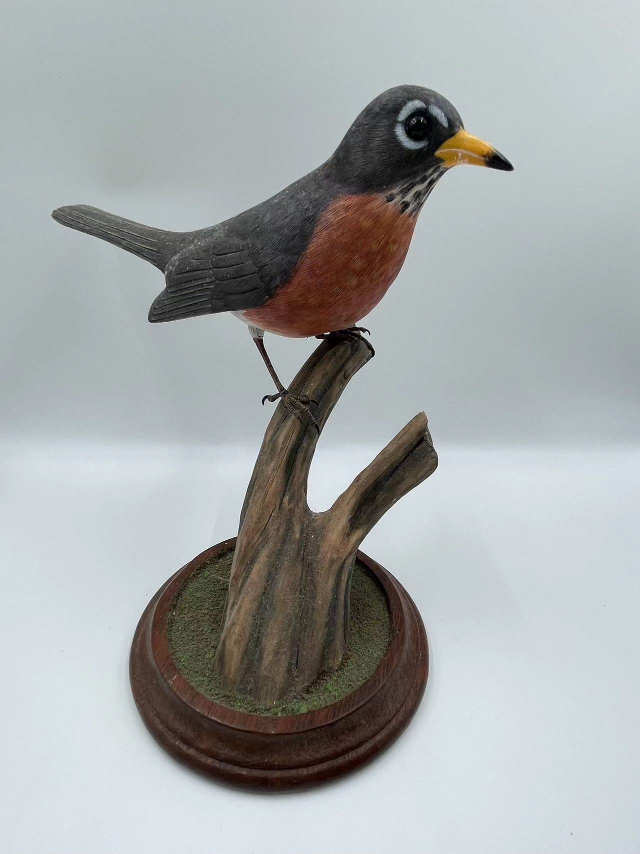 American Robin Song Bird Wood Carving Lifesize