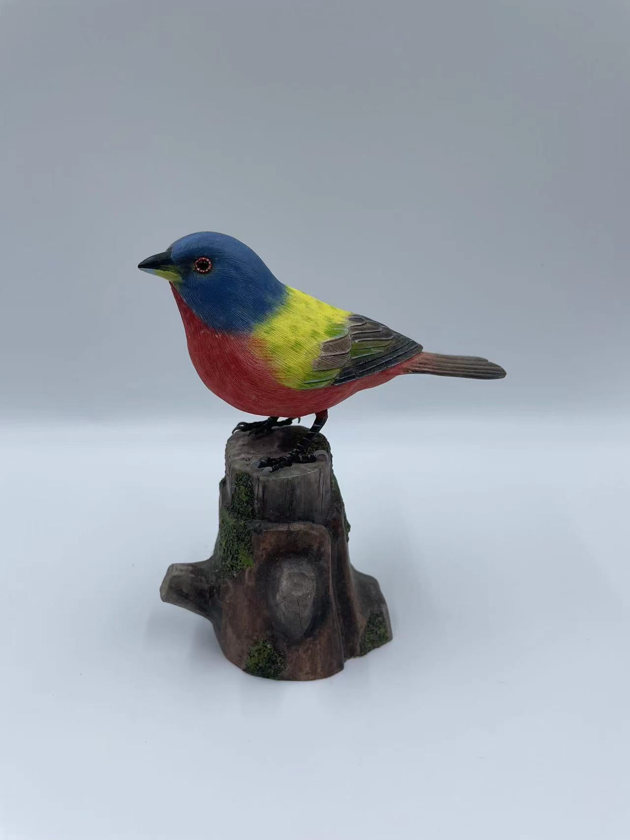 Handmade Painted Hunting Orig Wooden Sculpture