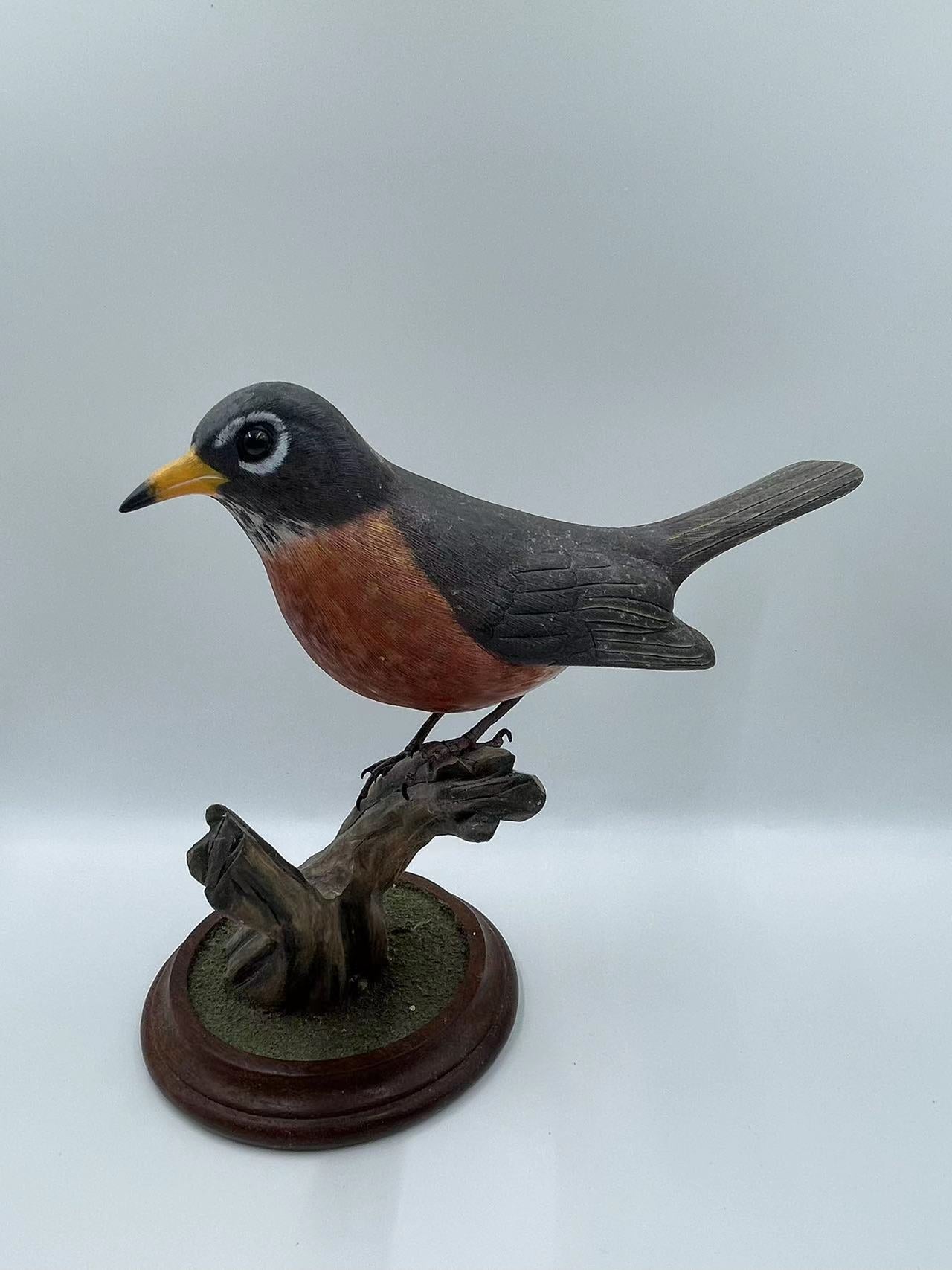 American Robin Song Bird Wood Carving Lifesize