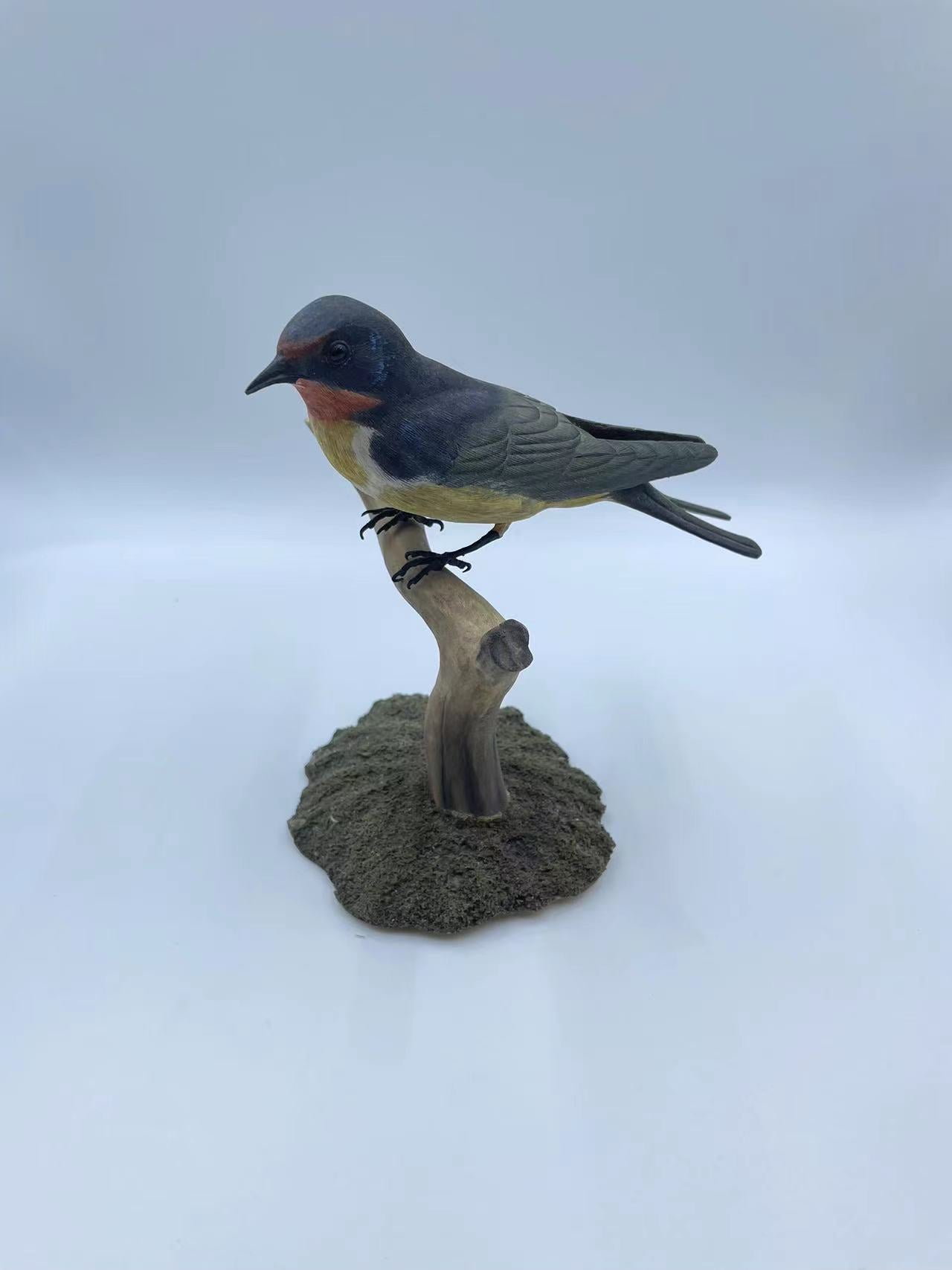 Barn Swallow Life Sized 7" Wood Carving